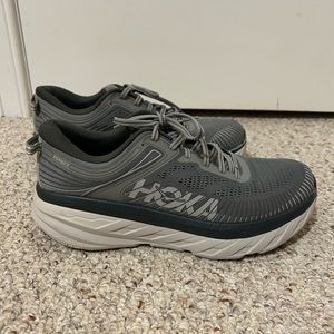 Hoka Gray Bondi 7 Running Shoes